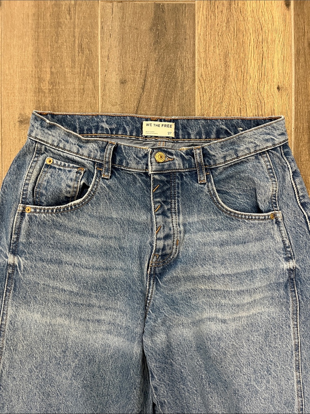 We The Free Good Luck Mid-Rise Barrel Jeans Size 27 - Picture 3 of 8